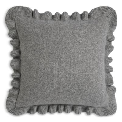 Sky - Ruffle Edge Knit Decorative Pillow, 20" x 20" - Exclusive
