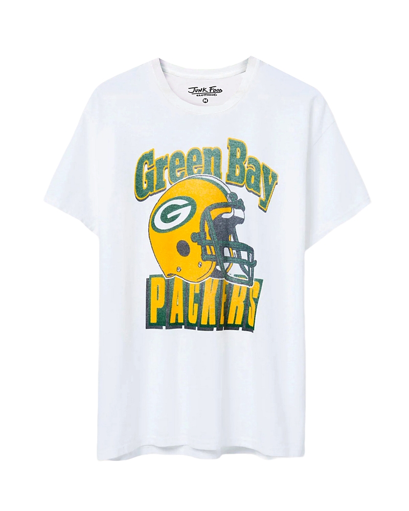 Junk Food Clothing Unisex Nfl Green Bay Packers Throwback Helmet Flea Market Tee