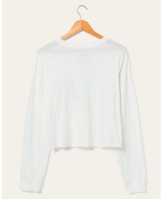 Women's NFL Detroit Lions Touchdown Long Sleeve Cropped Tee