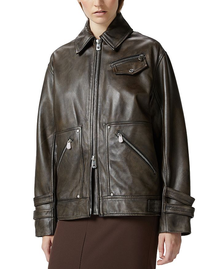 PINKO Brown Goatskin Sleveless Jacket main image 0
