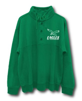 Junk Food Clothing - Unisex NFL Philadelphia Eagles Mock 1/4 Button Up