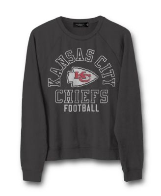 Junk Food Clothing - Women's NFL Flocked Raglan Crew Fleece Sweatshirt