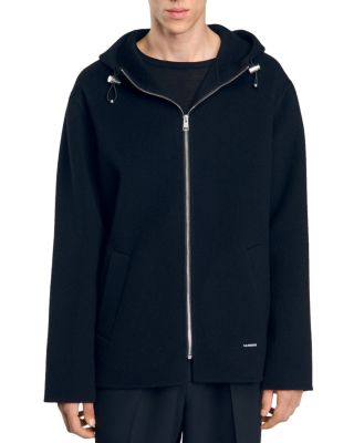 Sandro Waterproof Hooded Zip Front Windbreaker