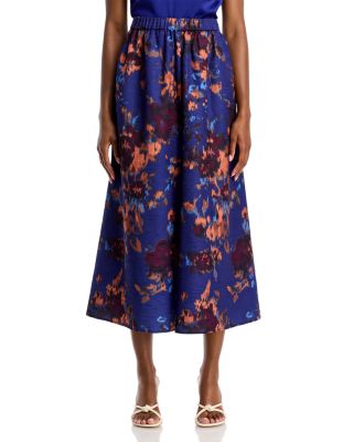 A Line Woven Maxi Skirt