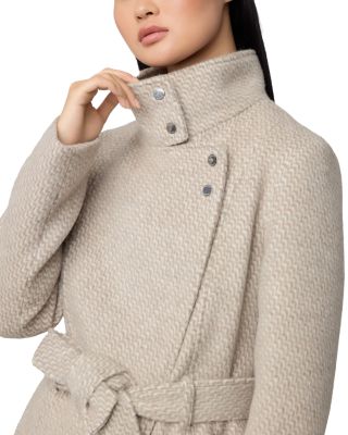 Military Notched Collar Belted Coat