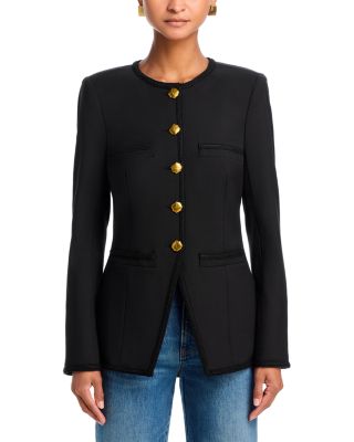 Veronica Beard Alessia Collarless Braid Trim Jacket Bloomingdale's