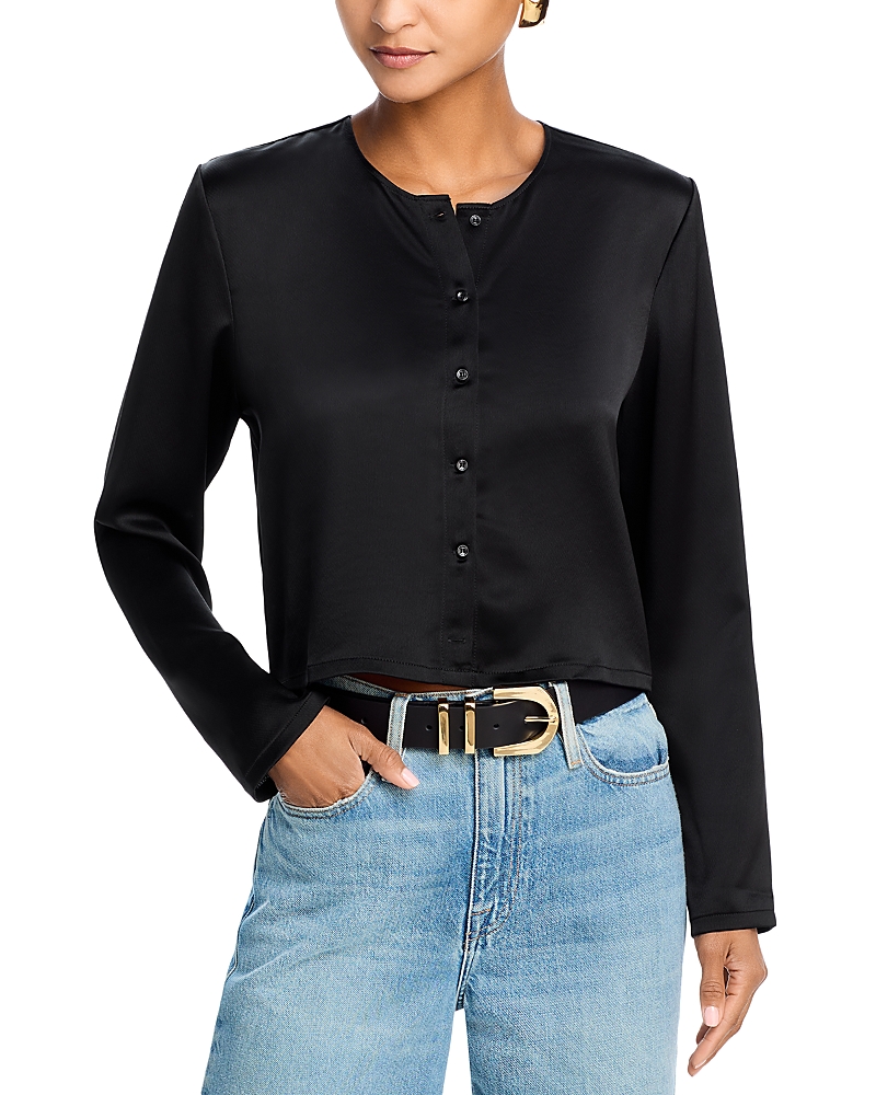 Leset Crewneck Button Front Cardigan