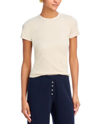 Kelly Ribbed Tee & Kelly Fine Rib Snap Front Cardigan