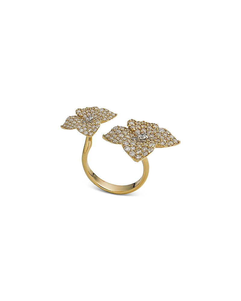Piranesi 18k Yellow Gold Double Fiore Ring With Diamonds, 2.11 Ct. T. W. In Gold