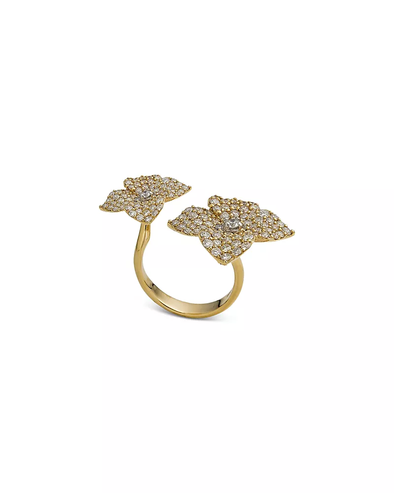 Piranesi 18K Yellow Gold Double Fiore Ring with Diamonds, 2.11 tcw