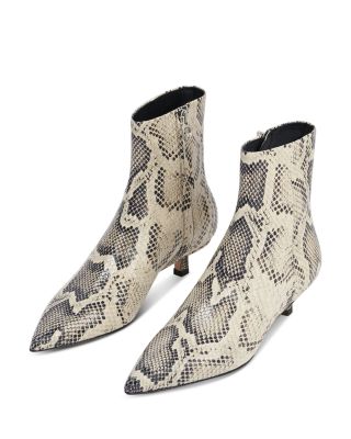 Women's Sofie Pointed Toe Embossed Kitten Heel Ankle Boots