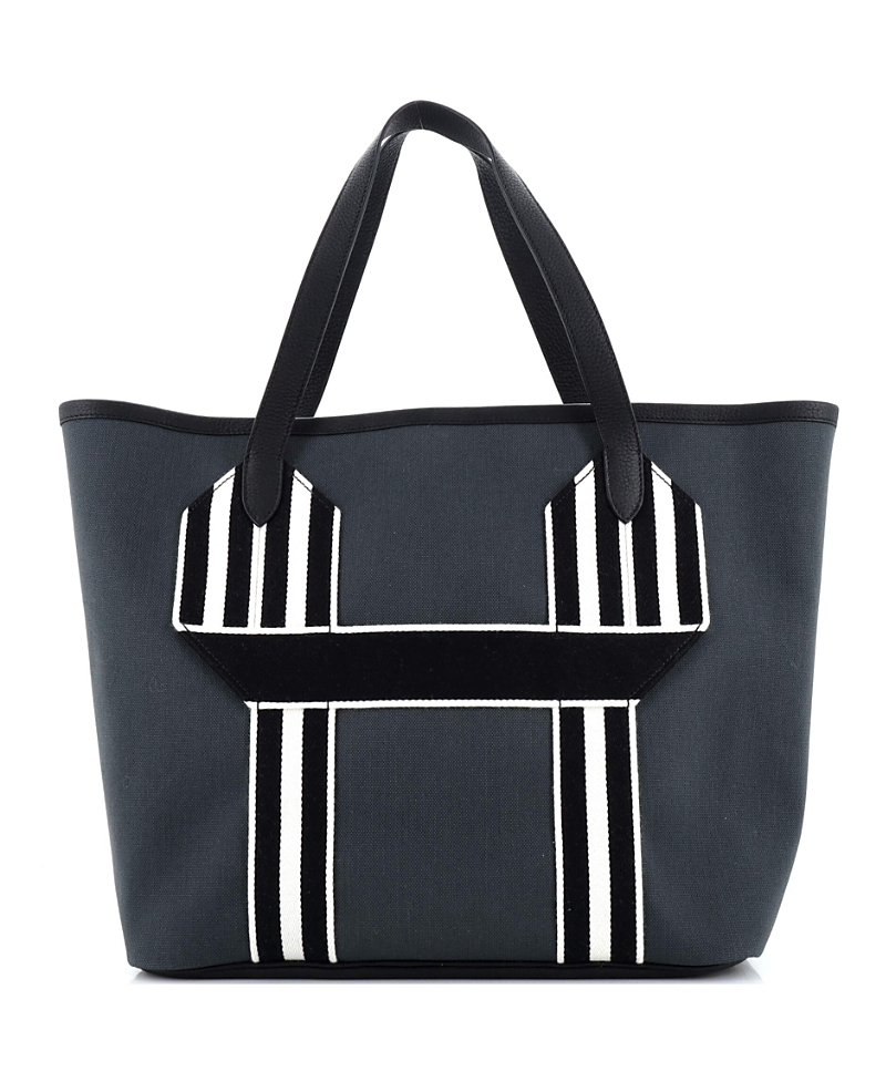 PRE-OWNED HERMES PRE-OWNED HERMES PURSANGLE TOTE CANVAS WITH LEATHER