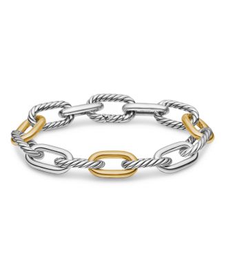 DY Madison&reg; Chain Bracelet in Sterling Silver with 18K Yellow Gold, 11mm