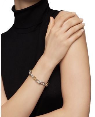 DY Madison&reg; Chain Bracelet in Sterling Silver with 18K Yellow Gold, 11mm