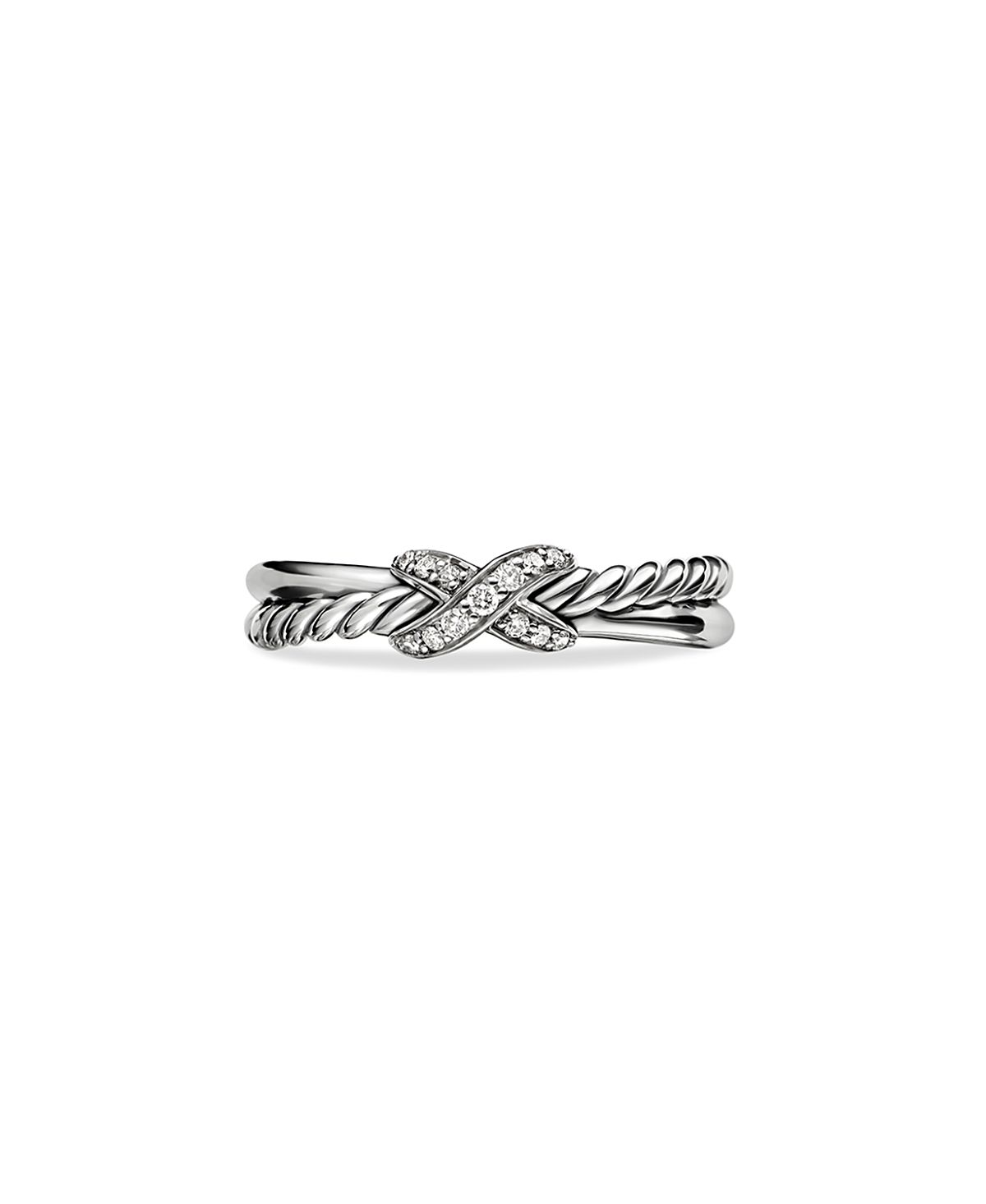 David Yurman Sterling Silver & Diamond Petite X Ring