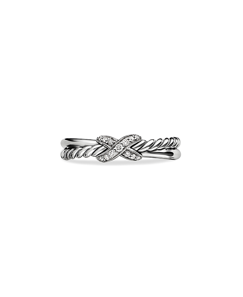 David Yurman Sterling Silver & Diamond Petite X Ring