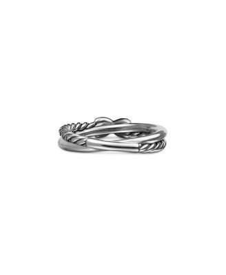 Sterling Silver & Diamond Petite X Ring
