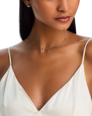 14K Yellow Gold Lab Grown Diamond Solitaire Pendant Necklace, 16-20"