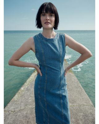 Sleeveless Denim Midi Dress