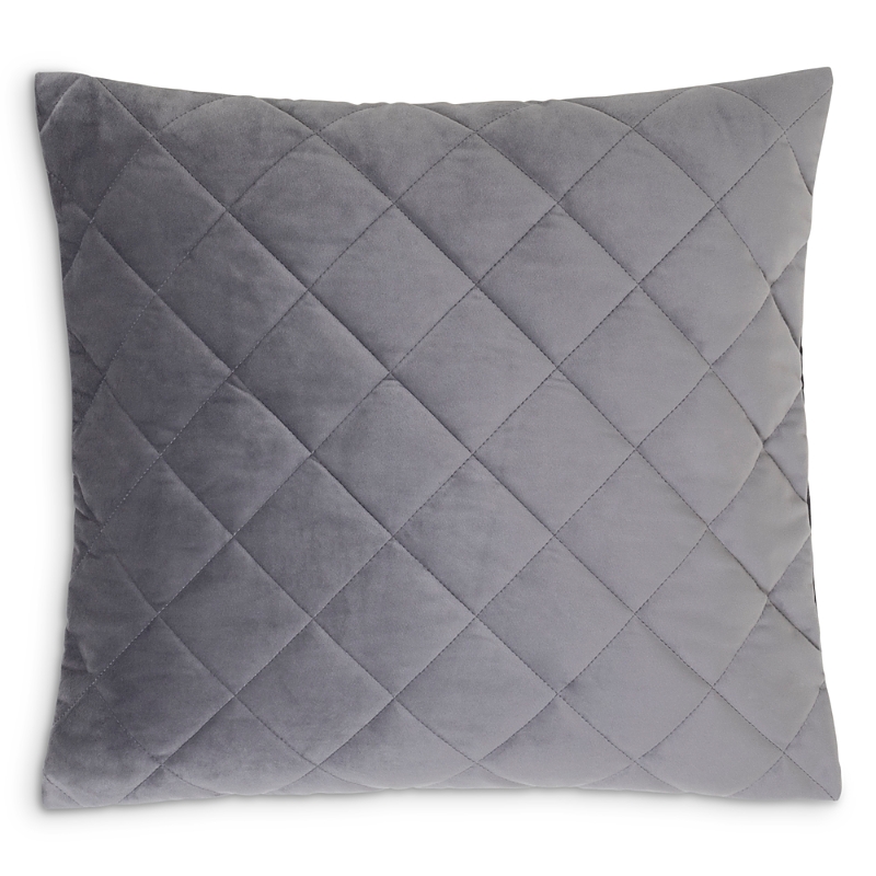 Frette Quilted Velvet Decorative Cushion, 20 X 20 - Exclusive In Gray