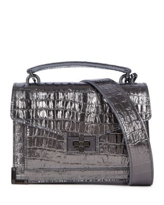 The Kooples Emily Small Embossed Metallic Leather Handbag