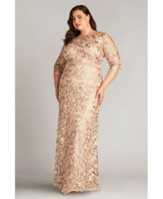 Plus Marcel Embroidered Illusion Gown
