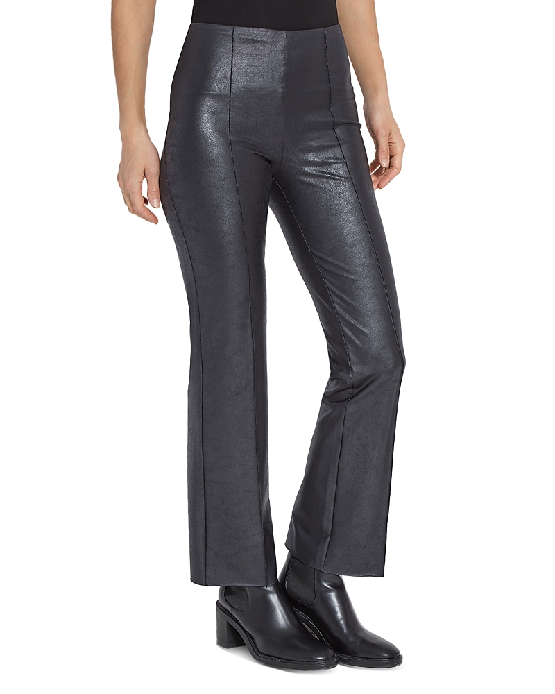 Lyssé Elysse Foiled Faux Leather Bootcut Pants In Black