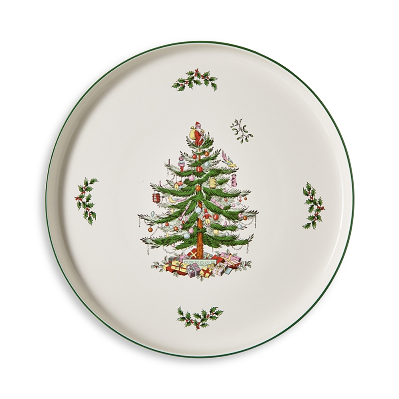 Spode Christmas Tree Lazy Susan In Green