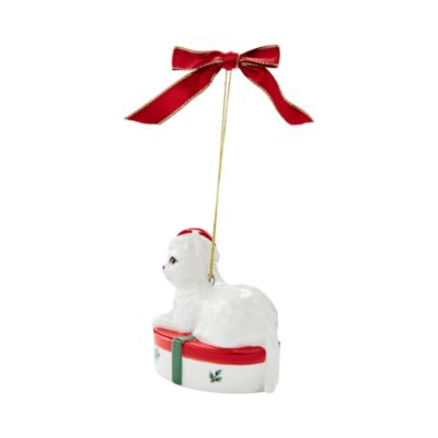Christmas Tree Giftbox Kitten Ornament
