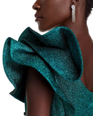 Metallic Asymmetric Gown
