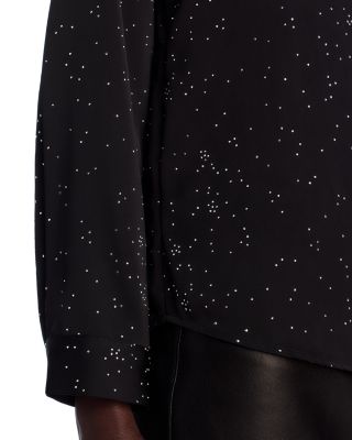 Elegant Rhinestone shirt- Transparent