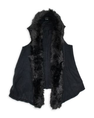 Faux Fur Trimmed Knit Vest