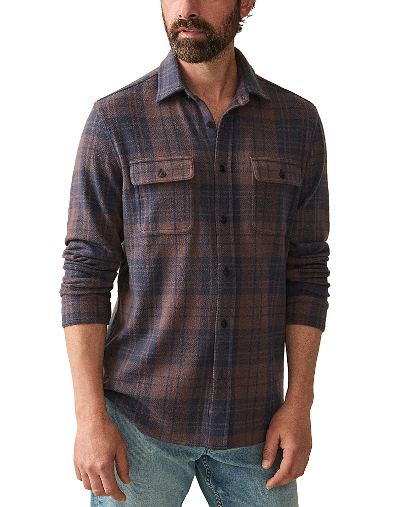 Faherty Legend Textured Shirt In Blue Mount