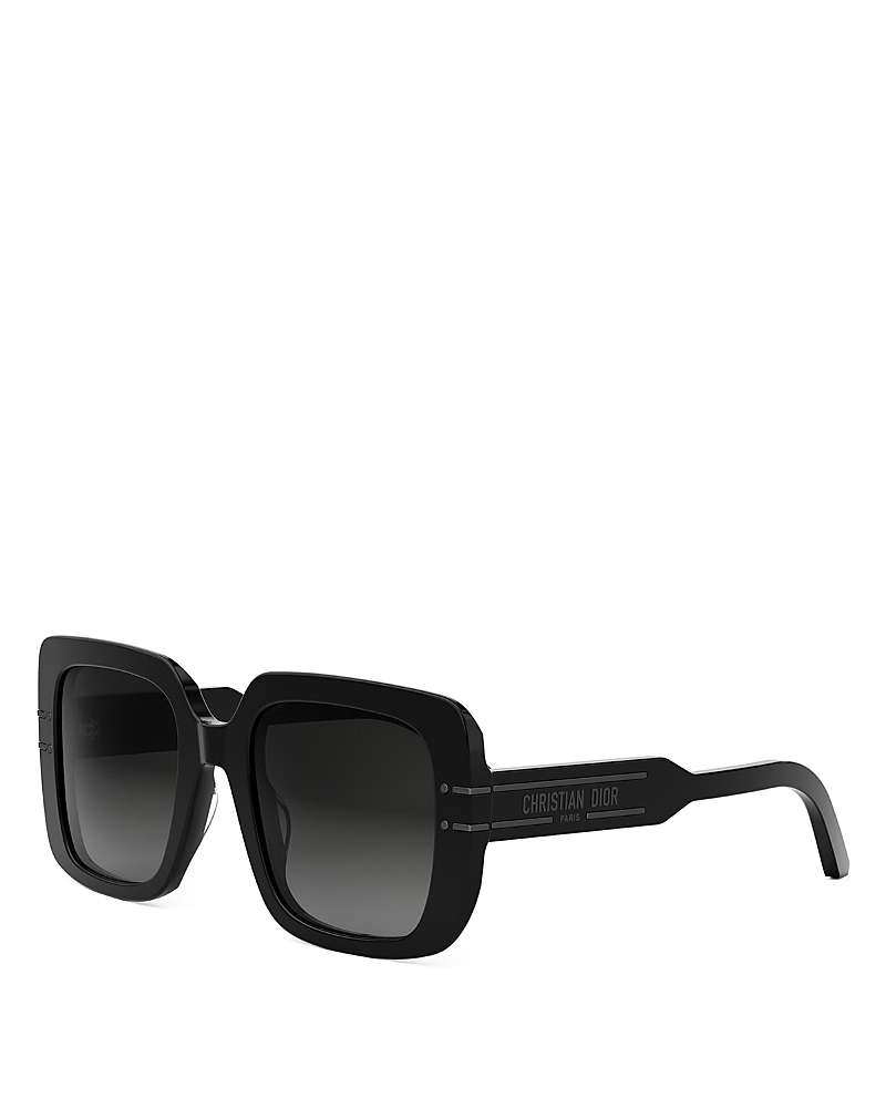Dior Signature S11i Square Sunglasses, 54mm In Black/gray Gradient