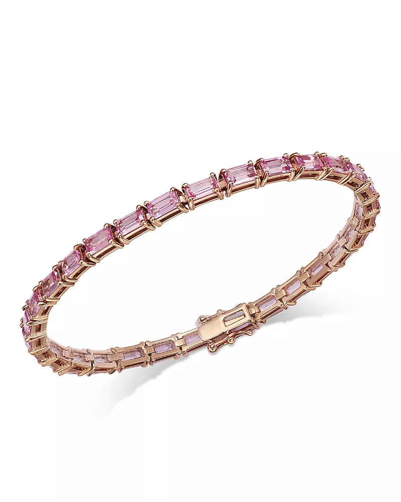 Bloomingdale's Pink Sapphire Tennis Bracelet in 14K Rose Gold