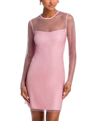 AQUA - Long Sleeve Crystal Dress - Exclusive