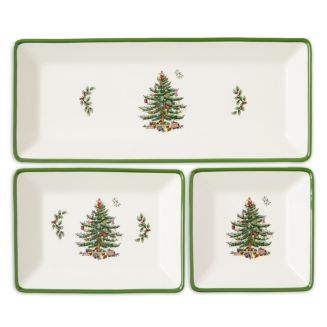 Spode Christmas Tree Traditional 3 Piece Nesting Tray Set | Bloomingdale's