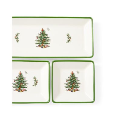 Christmas Tree Traditional 3 Piece Nesting Tray Set