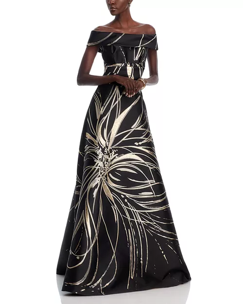 jacquard paint stroke dress