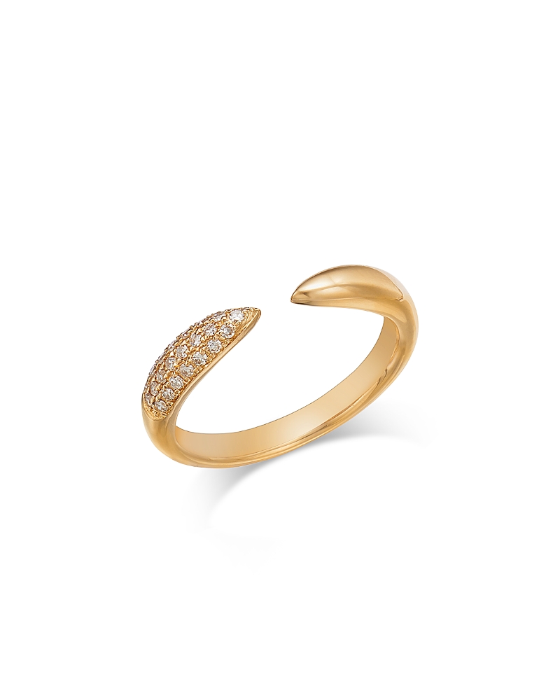 Bloomingdale's Diamond Pave Cuff Pinky Ring in 14K Yellow Gold, 0.09 tcw