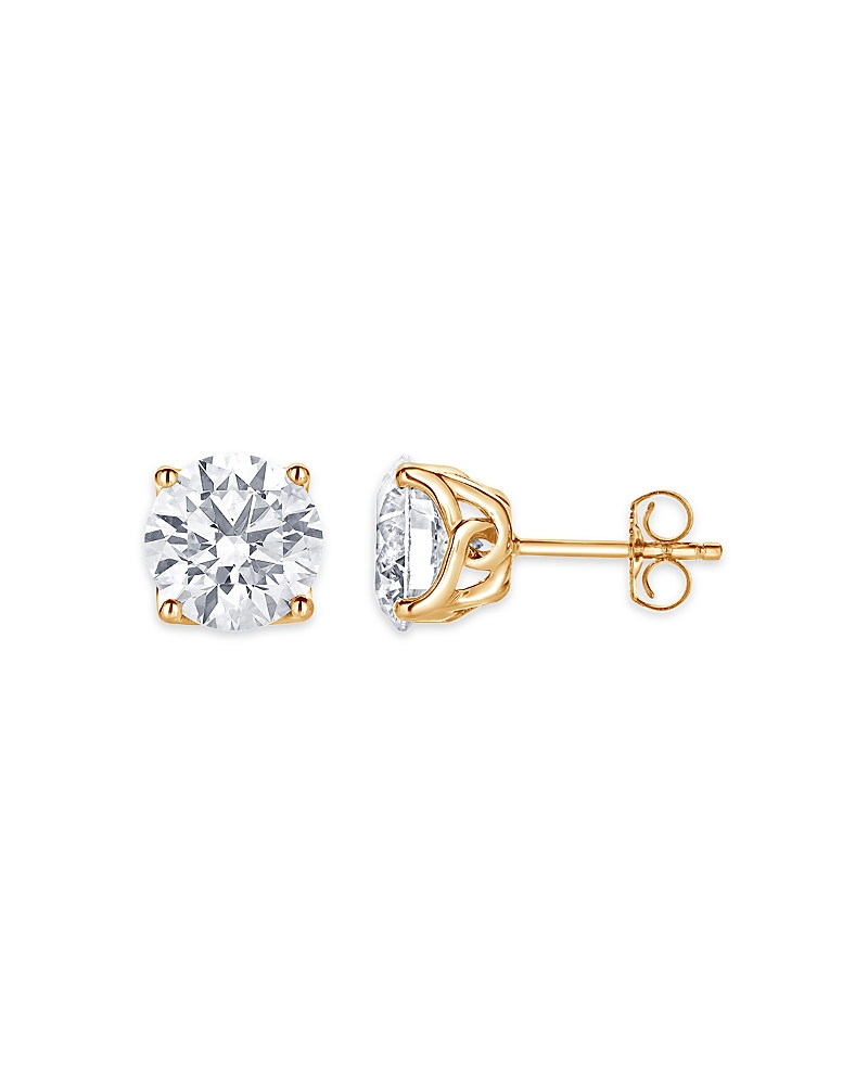 Bloomingdale's Fine Collection Certified Lab Grown Diamond Tulip Setting Stud Earrings In 18k Yellow Gold, 2.0 Ct. T. W. In Gold