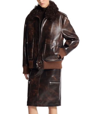 Michael Kors Collection - Leather Bomber Jacket