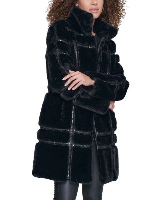 Faux Fur Sequined Coat