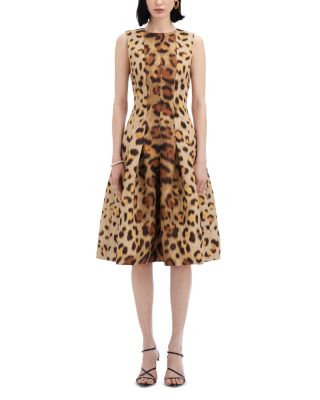 Oscar de la Renta Pleated Cocktail Dress