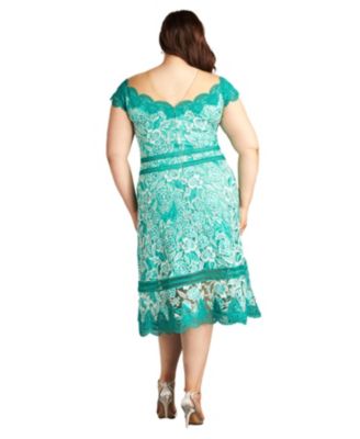 Plus Nance Double Banded Scalloped Lace Dress