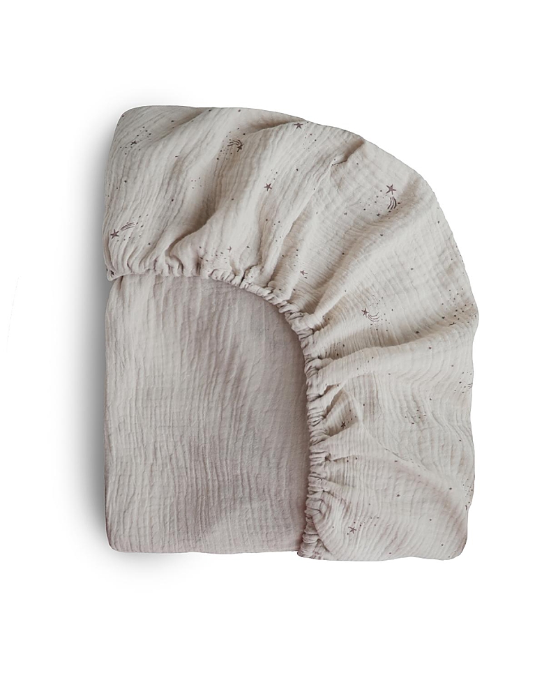 Mushie Extra Soft Muslin Crib Sheet In Falling Stars