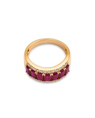 Ruby & Diamond Band in 14K Yellow Gold 