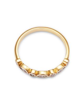 14K Yellow Gold Lab Grown Diamond Marquis & Round Bezel Ring