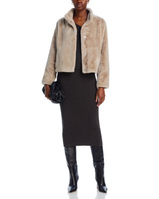 Faux Fur Snap Front Jacket