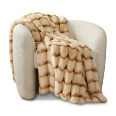 Hudson Park Collection - Ripple Faux Fur Throw - Exclusive